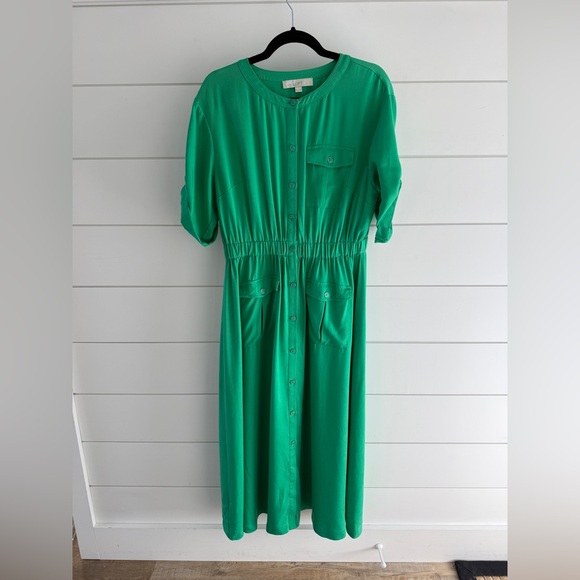 Loft Utility Midi Pocket Dress, Size 10 - Picture 2 of 10